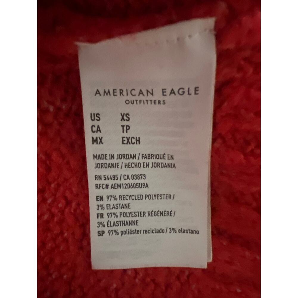 American Eagle Woah So Soft Cable Knit Sweater Red Size XS - Picture 7 of 8